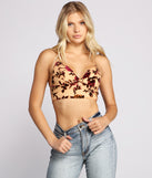 Dress up in Fab Floral Burnout Crop Top as your going-out dress for holiday parties, an outfit for NYE, party dress for a girls’ night out, or a going-out outfit for any seasonal event!