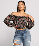 With fun and flirty details, Free Sprit Paisley Crop Top shows off your unique style for a trendy outfit for the summer season!