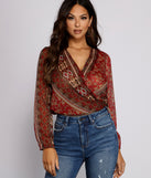 With fun and flirty details, Bohemian Beauty Surplice Tie Back Top shows off your unique style for a trendy outfit for the summer season!