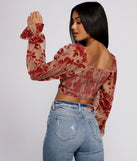 With fun and flirty details, Romantic Vibes Floral Burn Out Crop Top shows off your unique style for a trendy outfit for the summer season!