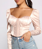 With fun and flirty details, Sassy Satin Cropped Corset Top shows off your unique style for a trendy outfit for the summer season!