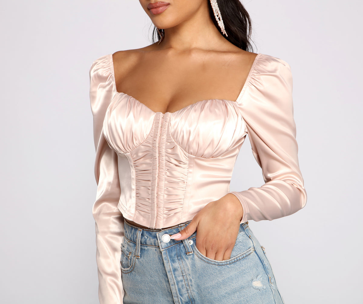 Satin Lightly Lined Corset Top