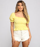 With fun and flirty details, Dainty Daisy Smocked Top shows off your unique style for a trendy outfit for the summer season!