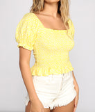 With fun and flirty details, Dainty Daisy Smocked Top shows off your unique style for a trendy outfit for the summer season!