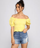 With fun and flirty details, Dainty Daisy Smocked Top shows off your unique style for a trendy outfit for the summer season!