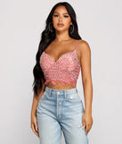 Dress up in Chic Beaded Lace Cropped Bustier as your going-out dress for holiday parties, an outfit for NYE, party dress for a girls’ night out, or a going-out outfit for any seasonal event!