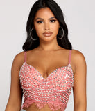 With fun and flirty details, Chic Beaded Lace Cropped Bustier shows off your unique style for a trendy outfit for the summer season!
