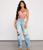 With fun and flirty details, Chic Beaded Lace Cropped Bustier shows off your unique style for a trendy outfit for the summer season!