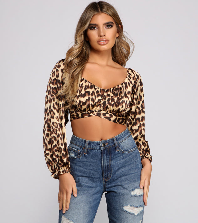 Dress up in Feline Fierce Leopard Print Crop Top as your going-out dress for holiday parties, an outfit for NYE, party dress for a girls’ night out, or a going-out outfit for any seasonal event!