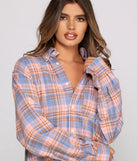 With fun and flirty details, Effortlessly Edgy Mood Button-Up Flannel Tunic shows off your unique style for a trendy outfit for the summer season!