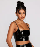 With fun and flirty details, Dangerous Woman Faux Patent Leather Crop Top shows off your unique style for a trendy outfit for the summer season!