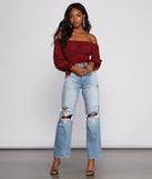 With fun and flirty details, Tie Waist Off The Shoulder Crop Top shows off your unique style for a trendy outfit for the summer season!