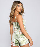 With fun and flirty details, Vacay On My Mind Tropical Print Crop Top shows off your unique style for a trendy outfit for the summer season!