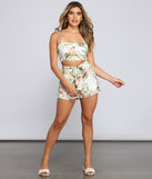 With fun and flirty details, Vacay On My Mind Tropical Print Crop Top shows off your unique style for a trendy outfit for the summer season!