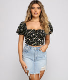 With fun and flirty details, Favorite Floral Puff Sleeve Crop Top shows off your unique style for a trendy outfit for the summer season!