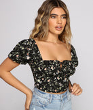With fun and flirty details, Favorite Floral Puff Sleeve Crop Top shows off your unique style for a trendy outfit for the summer season!