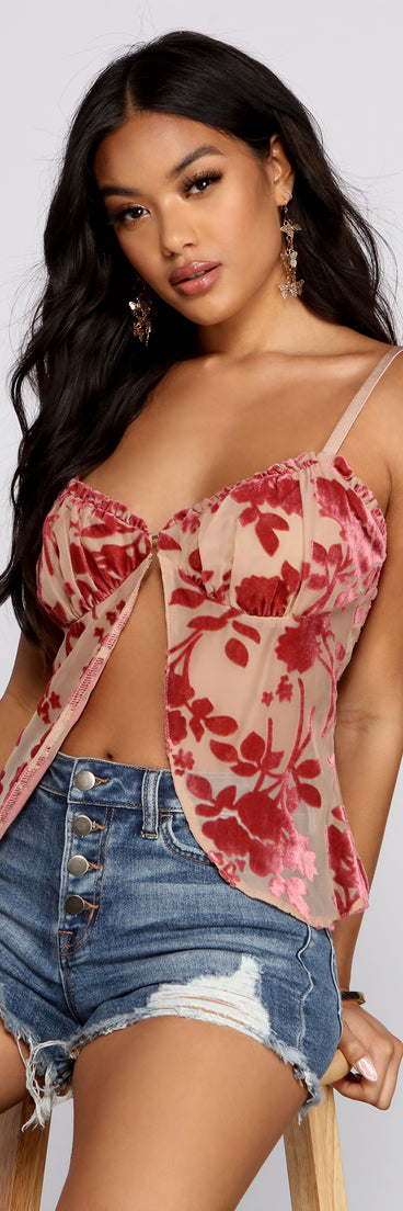 With fun and flirty details, Floral Babe Burnout Babydoll Top shows off your unique style for a trendy outfit for the summer season!