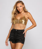 With fun and flirty details, Chain Mail Fringe Rhinestone Crop Top shows off your unique style for a trendy outfit for the summer season!