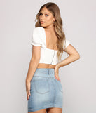 With fun and flirty details, Absolutely Adorable Corset Crop Top shows off your unique style for a trendy outfit for the summer season!