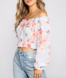 With fun and flirty details, Flirty Off The Shoulder Ruffled Floral Top shows off your unique style for a trendy outfit for the summer season!