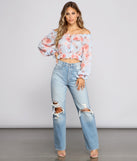 With fun and flirty details, Flirty Off The Shoulder Ruffled Floral Top shows off your unique style for a trendy outfit for the summer season!