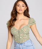 With fun and flirty details, Flirtatious Floral Corset Crop Top shows off your unique style for a trendy outfit for the summer season!