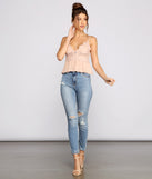 With fun and flirty details, Romantic And Chic Peplum Top shows off your unique style for a trendy outfit for the summer season!