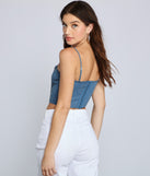 With fun and flirty details, Classic Staple Denim Corset Top shows off your unique style for a trendy outfit for the summer season!