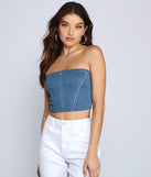 With fun and flirty details, Classic Staple Denim Corset Top shows off your unique style for a trendy outfit for the summer season!