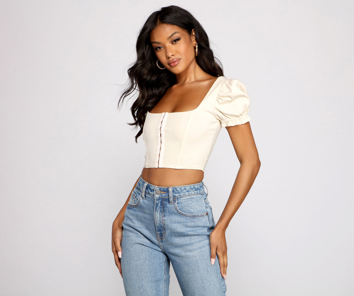 Windsor Up A Notch Hook and Eye Corset Top