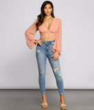 With fun and flirty details, Stunning Strappy Chiffon Crop Top shows off your unique style for a trendy outfit for the summer season!