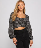 The trendy Caught In A Floral Gauze Knit Crop Top is the perfect pick to create a holiday outfit, new years attire, cocktail outfit, or party look for any seasonal event!