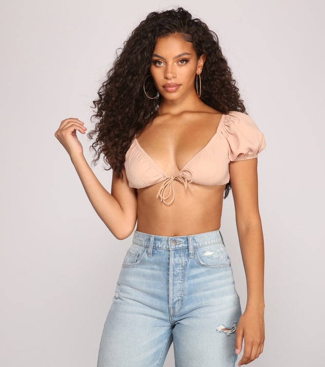 With fun and flirty details, Effortlessly On-Trend Puff Sleeve Crop Top shows off your unique style for a trendy outfit for the summer season!