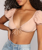 With fun and flirty details, Effortlessly On-Trend Puff Sleeve Crop Top shows off your unique style for a trendy outfit for the summer season!