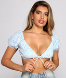With fun and flirty details, All My Heart Ditsy Floral Crop Top shows off your unique style for a trendy outfit for the summer season!