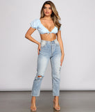 With fun and flirty details, All My Heart Ditsy Floral Crop Top shows off your unique style for a trendy outfit for the summer season!