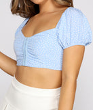 With fun and flirty details, Such A Sweetheart Ditsy Floral Crop Top shows off your unique style for a trendy outfit for the summer season!