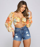 With fun and flirty details, Tropical Vibes Lace-Up Crop Top shows off your unique style for a trendy outfit for the summer season!