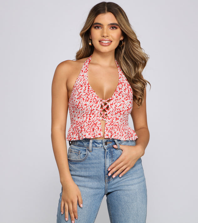 With fun and flirty details, Pep Of Florals Peplum Top shows off your unique style for a trendy outfit for the summer season!