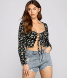 With fun and flirty details, Darling Daisy Tie-Front Crop Top shows off your unique style for a trendy outfit for the summer season!