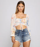 With fun and flirty details, Sweet Vibes Floral Chiffon Crop Top shows off your unique style for a trendy outfit for the summer season!