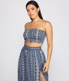 You’ll look stunning in the Bohemian Beat Smocked Tube Top when paired with its matching separate to create a glam clothing set perfect for parties, date nights, concert outfits, back-to-school attire, or for any summer event!