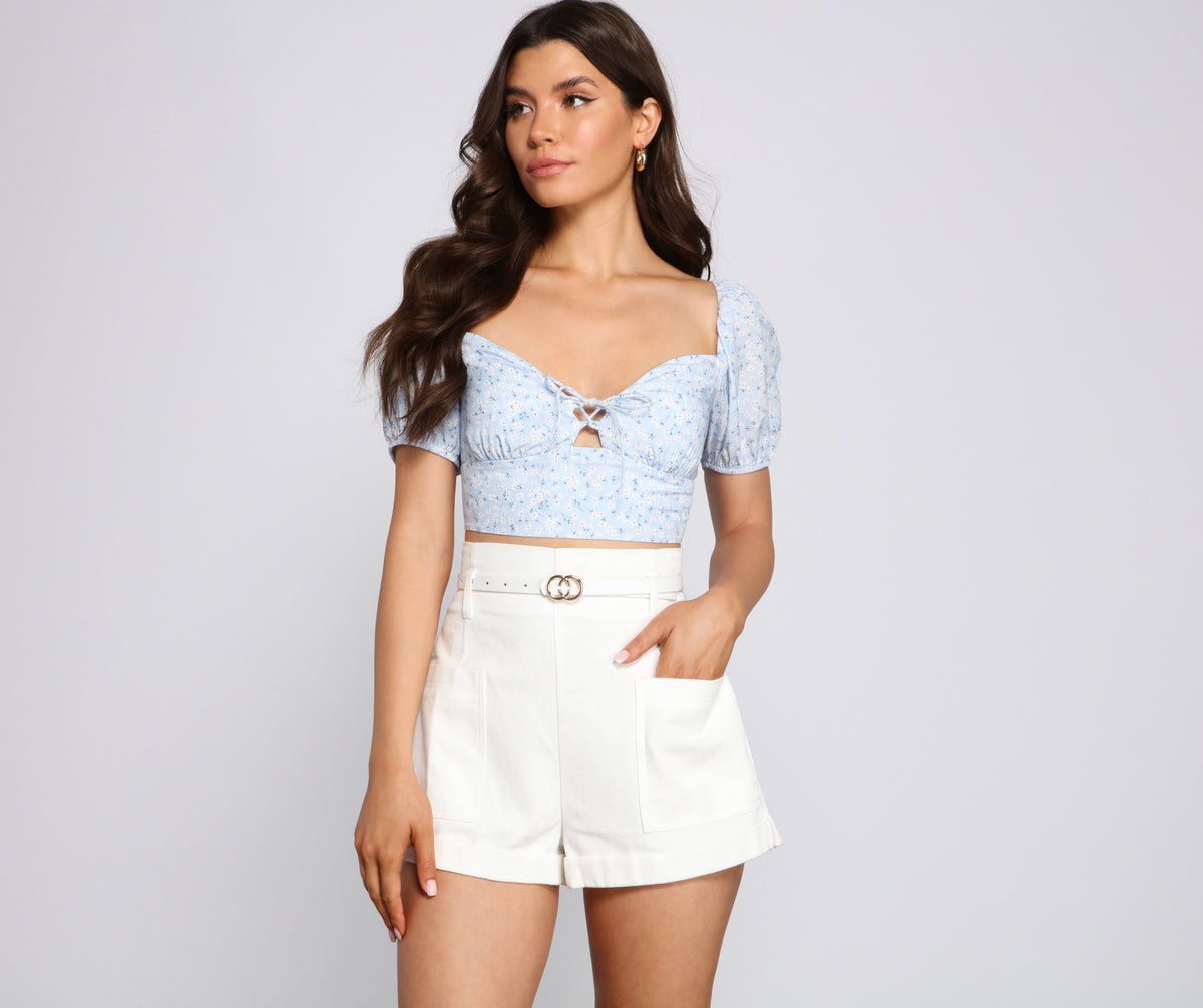 Windsor Pretty Chic Puff Sleeve Crop Top | Arden Fair Windsor Pretty Chic Puff Sleeve Crop Top | Arden Fair