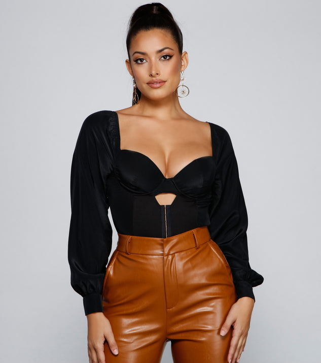 Dress up in Night-Out Chic Corset Crop Top as your going-out dress for holiday parties, an outfit for NYE, party dress for a girls’ night out, or a going-out outfit for any seasonal event!