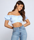 With fun and flirty details, Sweet And Flirty Gingham Crop Top shows off your unique style for a trendy outfit for the summer season!