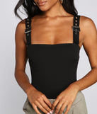 With fun and flirty details, Edgy-Chic Sleeveless Bodysuit shows off your unique style for a trendy outfit for the summer season!