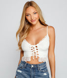 With fun and flirty details, Dainty Glam Lace Up Crop Top shows off your unique style for a trendy outfit for the summer season!
