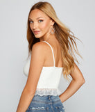 With fun and flirty details, Dainty Glam Lace Up Crop Top shows off your unique style for a trendy outfit for the summer season!