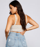 With fun and flirty details, Polished Glam Cropped Plaid Bustier shows off your unique style for a trendy outfit for the summer season!