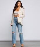 With fun and flirty details, Polished Glam Cropped Plaid Bustier shows off your unique style for a trendy outfit for the summer season!